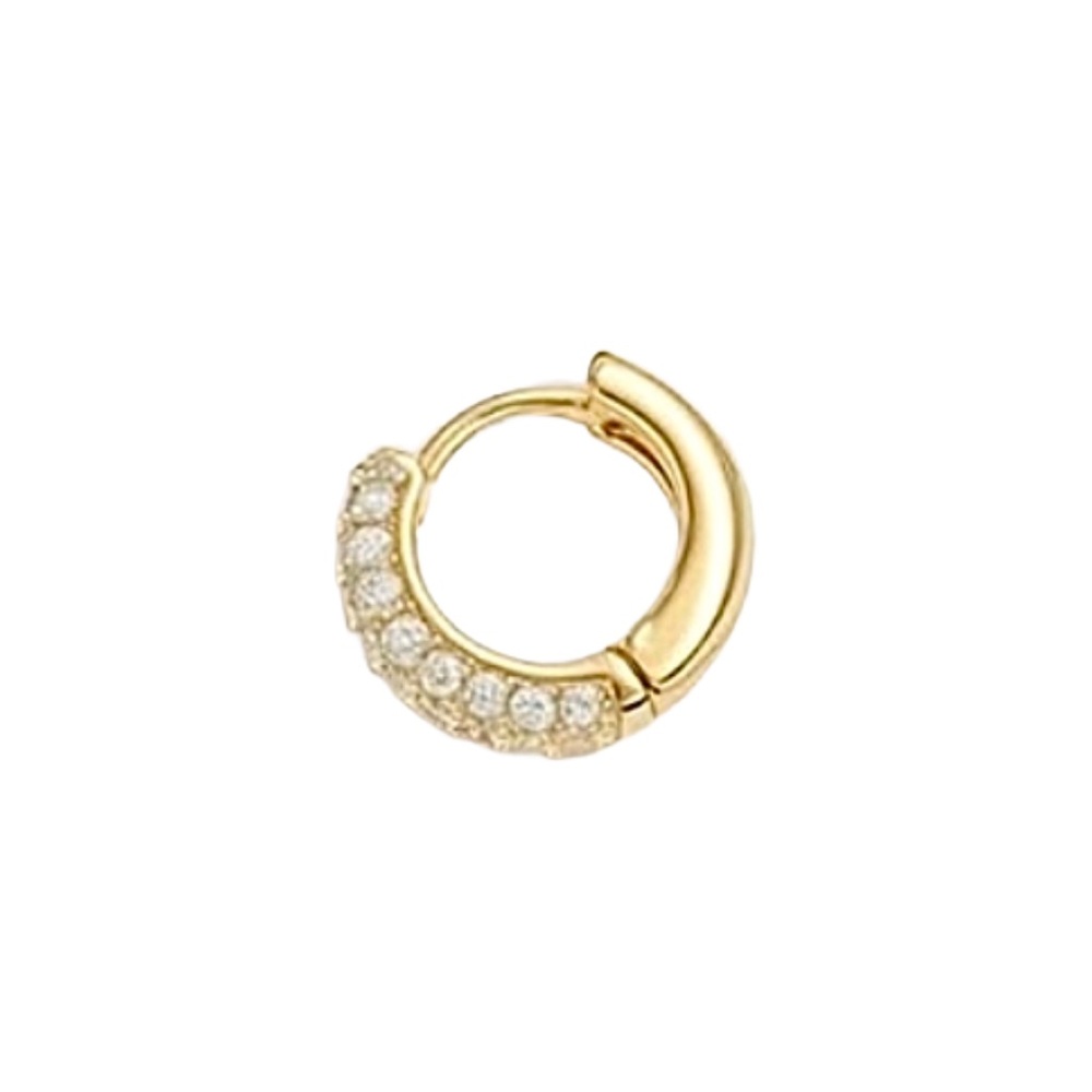 Ettika Chunky Paved Huggie Earrings